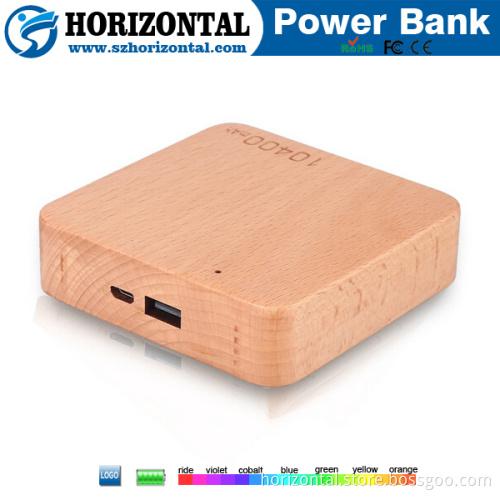 Portable Power bank Mobile Backup Charger wooden Power banks